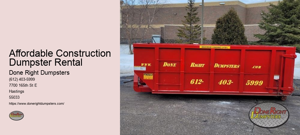 Affordable Construction Dumpster Rental